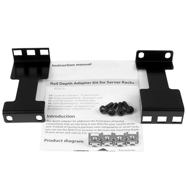 StarTech.com Rail Depth Adapter Kit for Racks 4in 1U