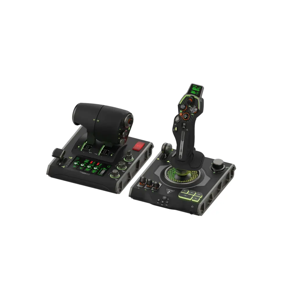 Turtle Beach VelocityOne Black USB Flightstick - Universal HOTAS Simulation Joystick and Throttle with Touch Display