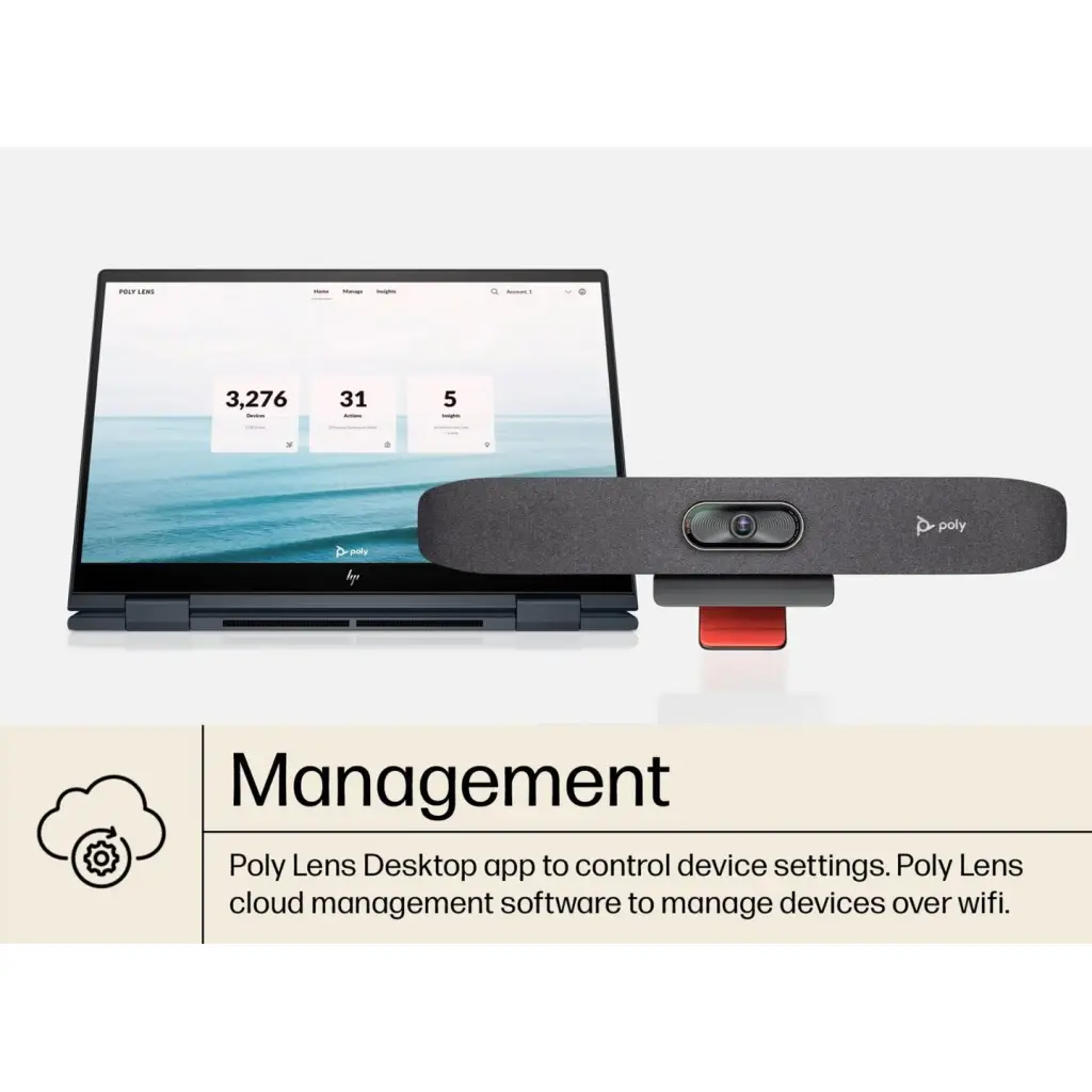 HP Poly Studio R30 4K USB-A Video Bar - For use with Zoom and Microsoft Teams