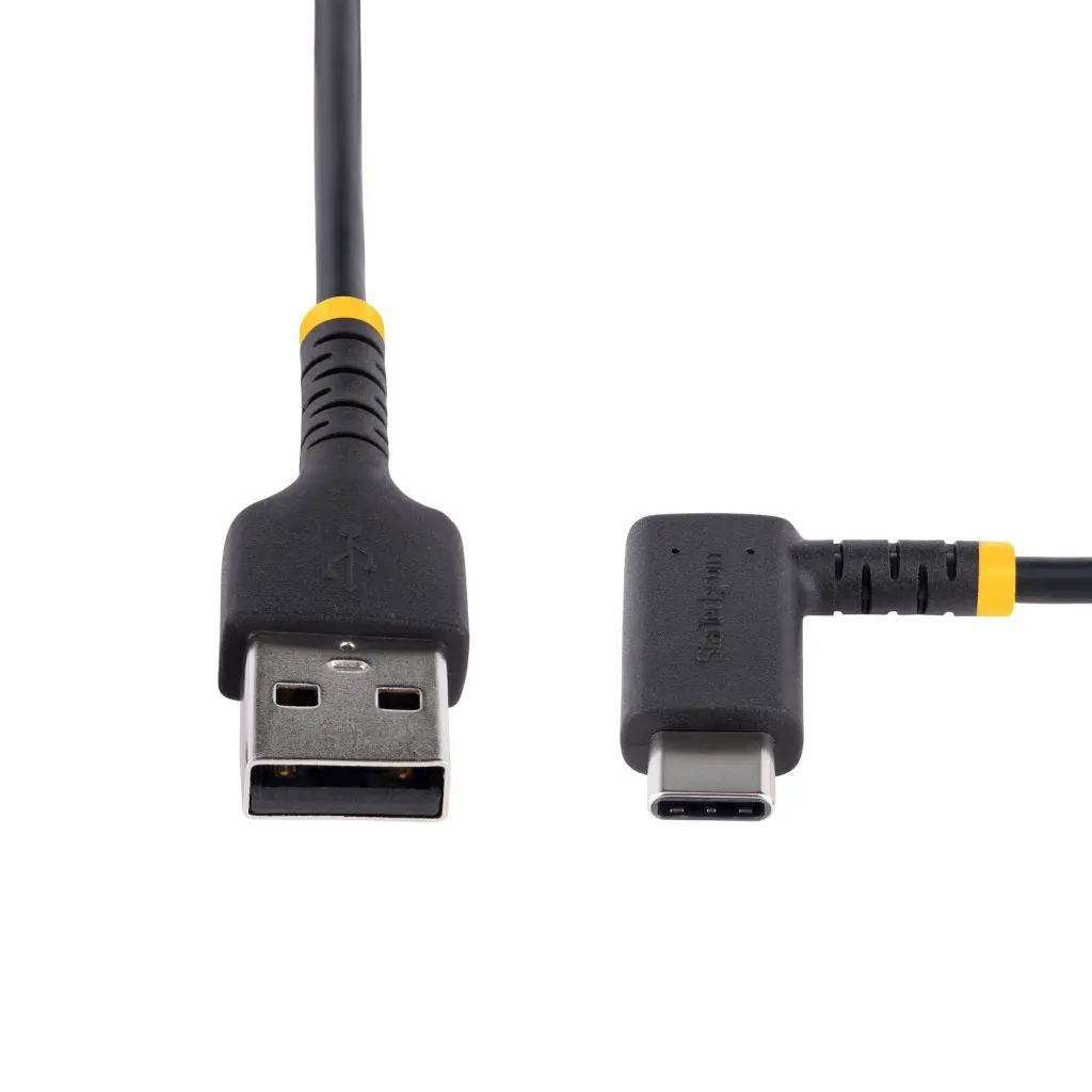 StarTech.com 30cm USB A to Right Angle USB C Heavy Duty Fast Charging Cable