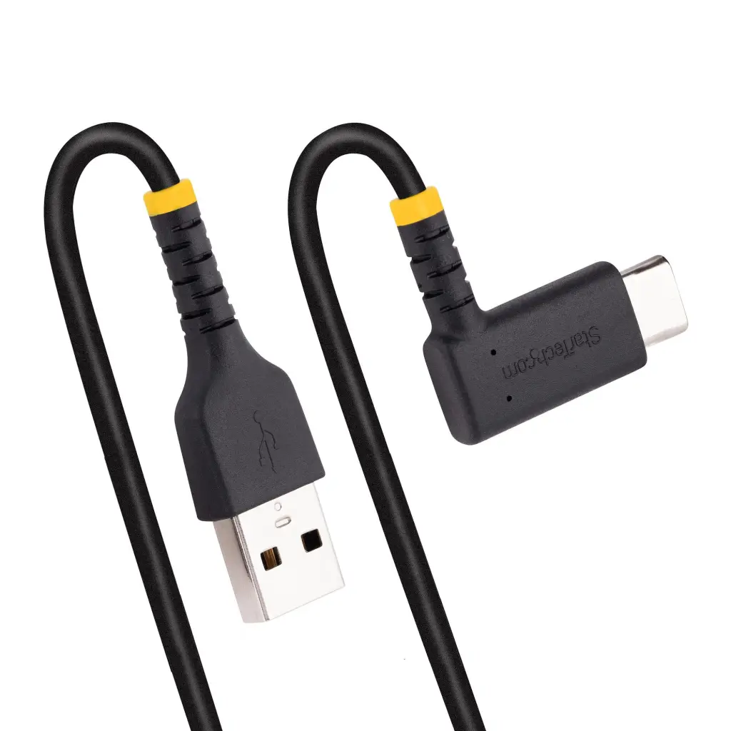 StarTech.com 15cm USB A to Right Angle USB C Heavy Duty Fast Charging Cable