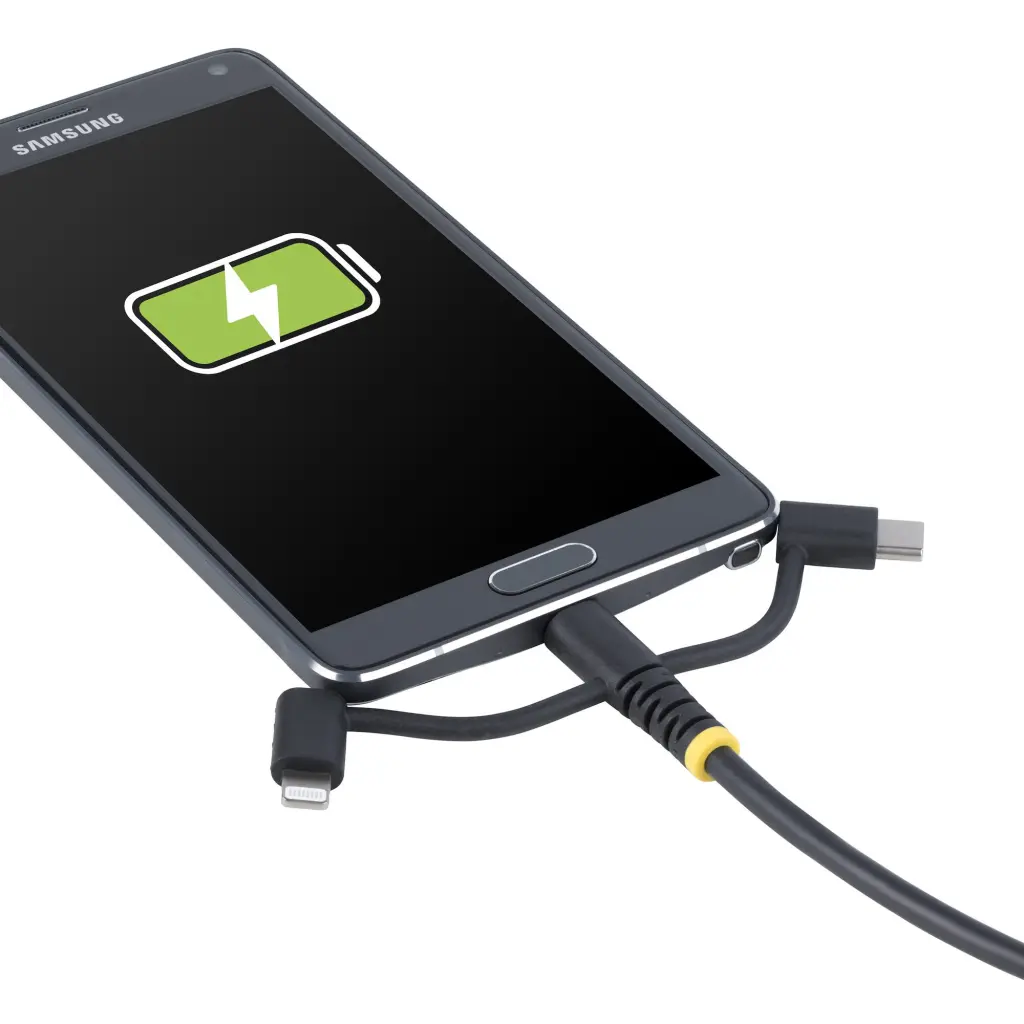 StarTech.com 1m Rugged USB-A to Lightning Micro-USB USB-C Multi Charging Cable