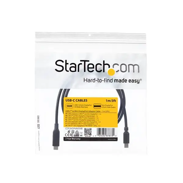 StarTech.com 1m 4K 60Hz USB-C to Mini DisplayPort Black Cable