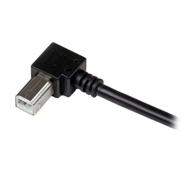 StarTech.com 2m USB 2.0 A to Right Angle B Black Cable