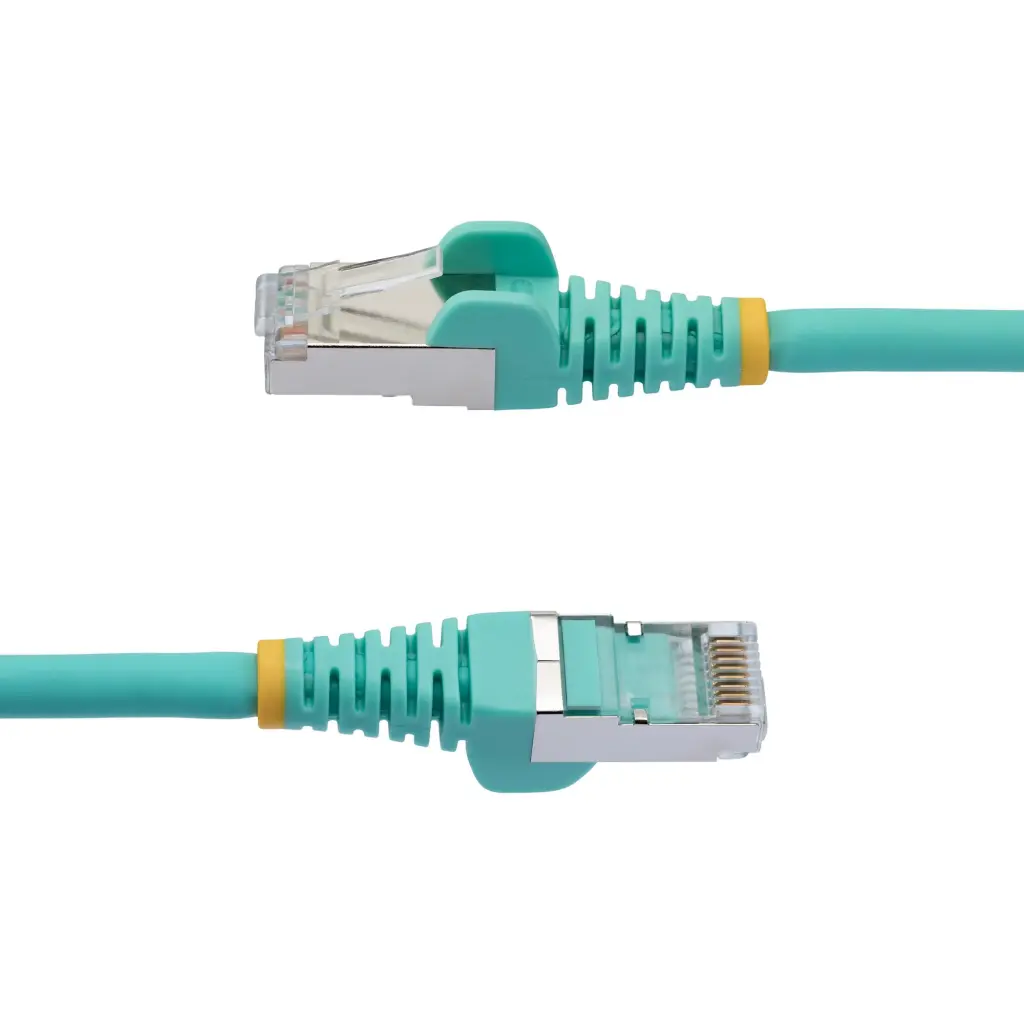 StarTech.com 50cm CAT6a Snagless RJ45 Aqua Cable with Strain Reliefs