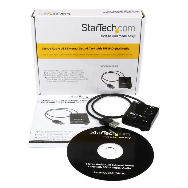 StarTech.com USB Stereo Audio Adapter External Sound Card with SPDIF Digital Audio