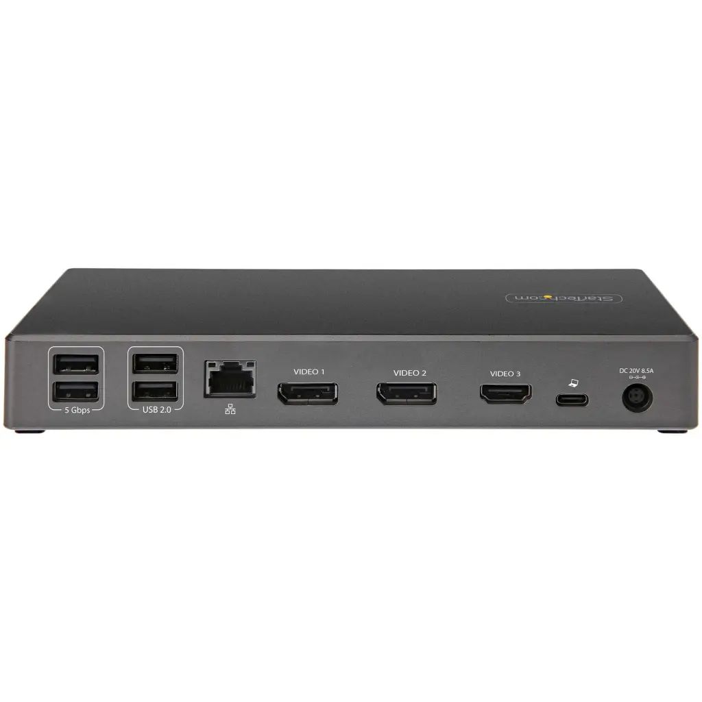 StarTech.com Triple 4K Monitor 100W Power Delivery DP 1.4 Alt Mode and DSC 2x DisplayPort 1.4 HDMI 6x USB USB C Dock