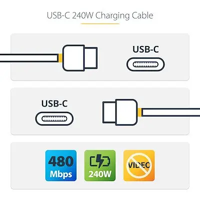 StarTech.com 1m USB-C Charging Cable240W PD USB-IF Certified