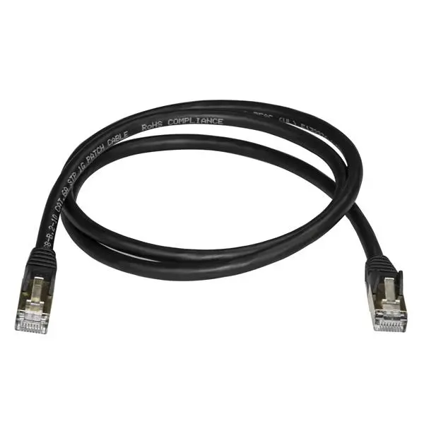 StarTech.com 1m CAT6a 10 Gigabit Shielded Snagless RJ45 100W PoE Black Cable