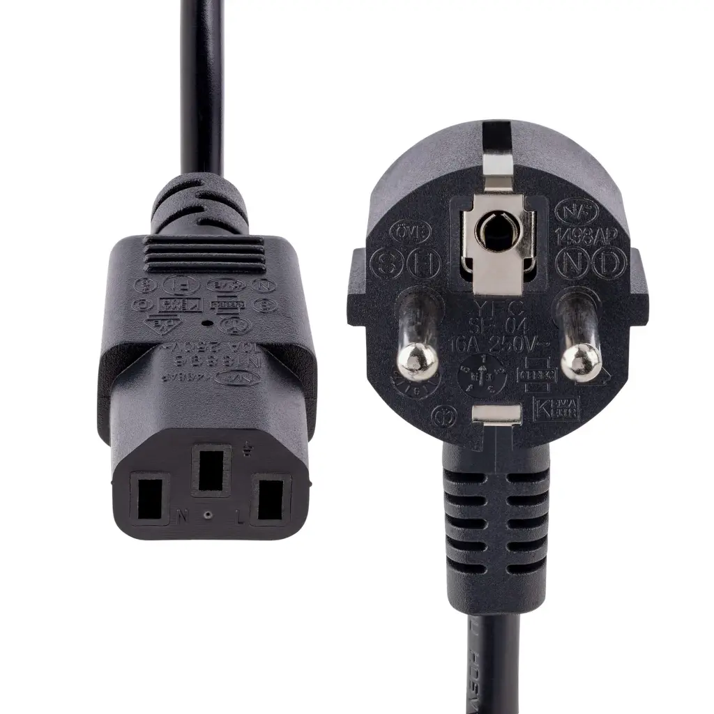 StarTech.com 1m EU Schuko to C13 Black Power Cable