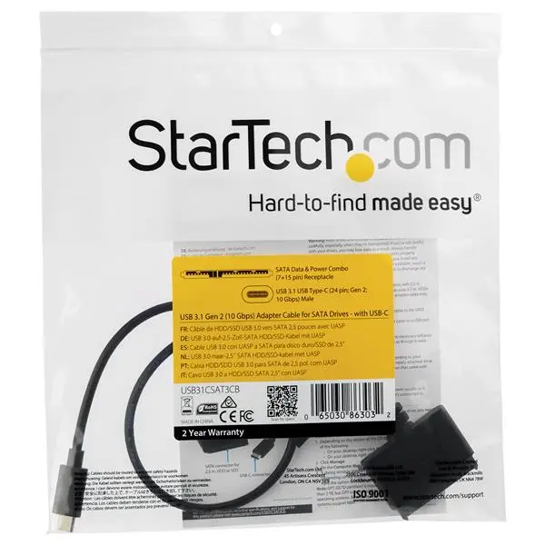 StarTech.com USB 3.1 Cable for 2.5in SATA Drives USBC