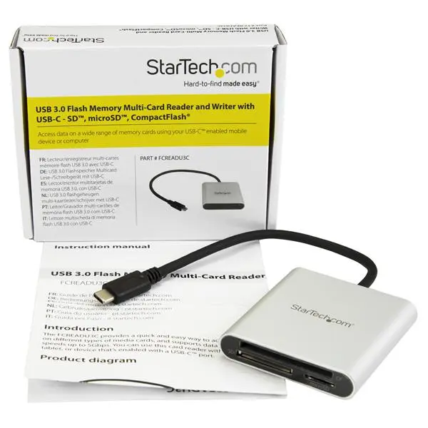 StarTech.com USB 3.0 Flash Multi Card Reader USB C