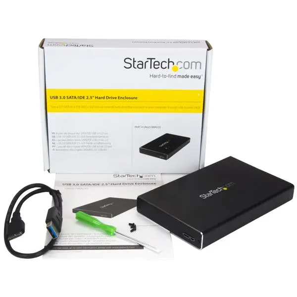 StarTech.com USB 3.0 Universal 2.5 Inch SATA III or IDE Hard Drive Enclosure with UASP