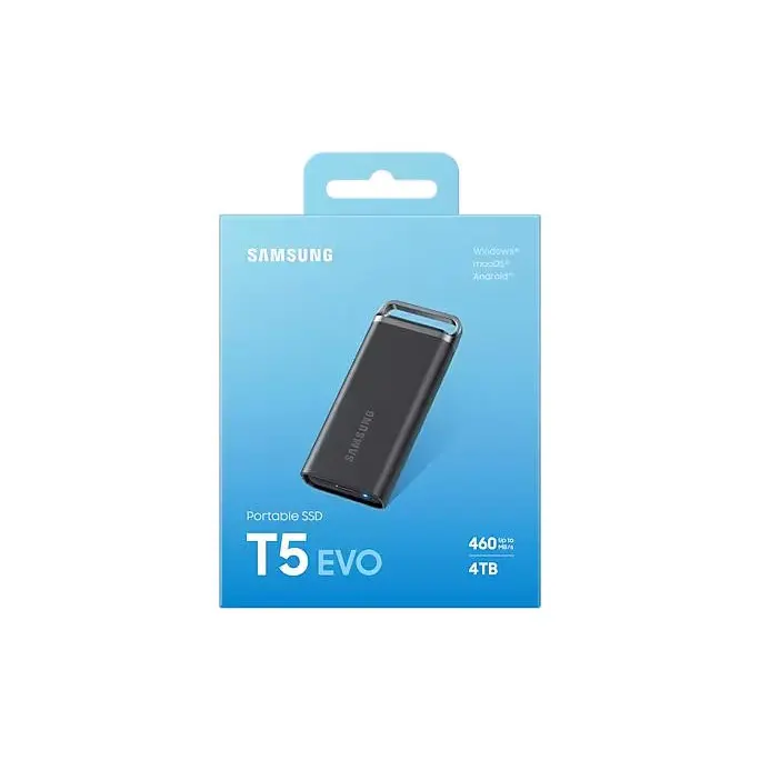 Samsung T5 EVO 4TB USB 3.2 Gen 1 5Gbps Black External Solid State Drive