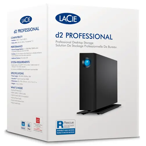 LaCie 18TB d2 Professional USB-C Desktop External Hard Drive