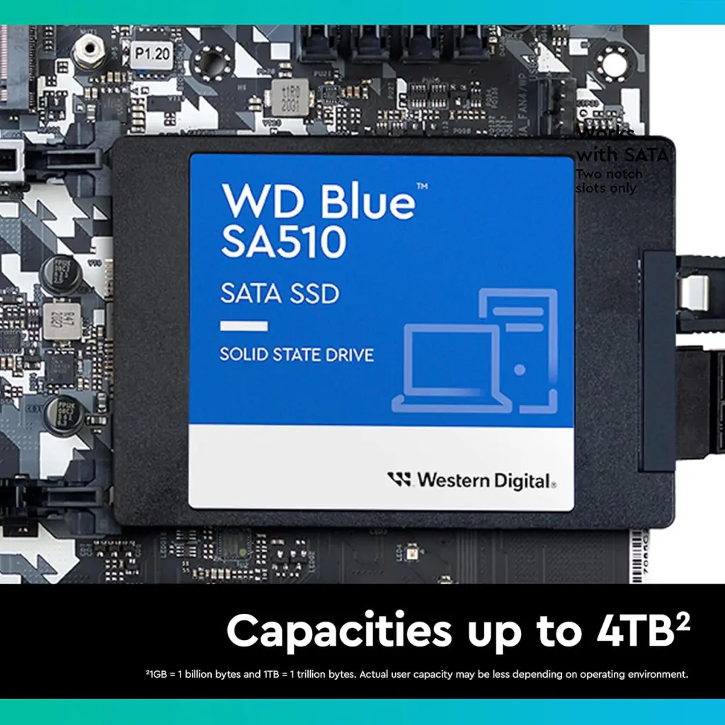 Western Digital Blue SA510 4TB 2.5 Inch SATA 6Gbs Internal SSD