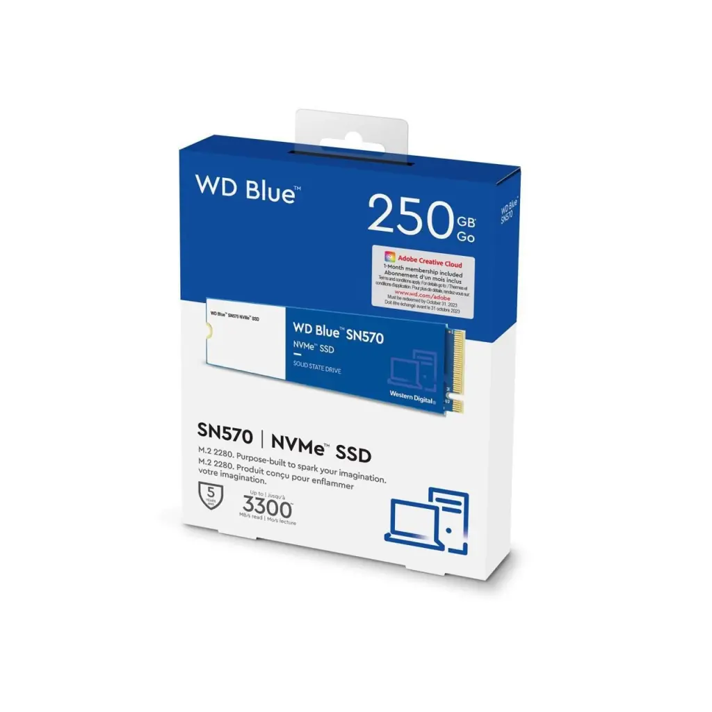 Western Digital Blue 250GB SN570 PCIe G3 M.2 NVMe Internal Solid State Drive