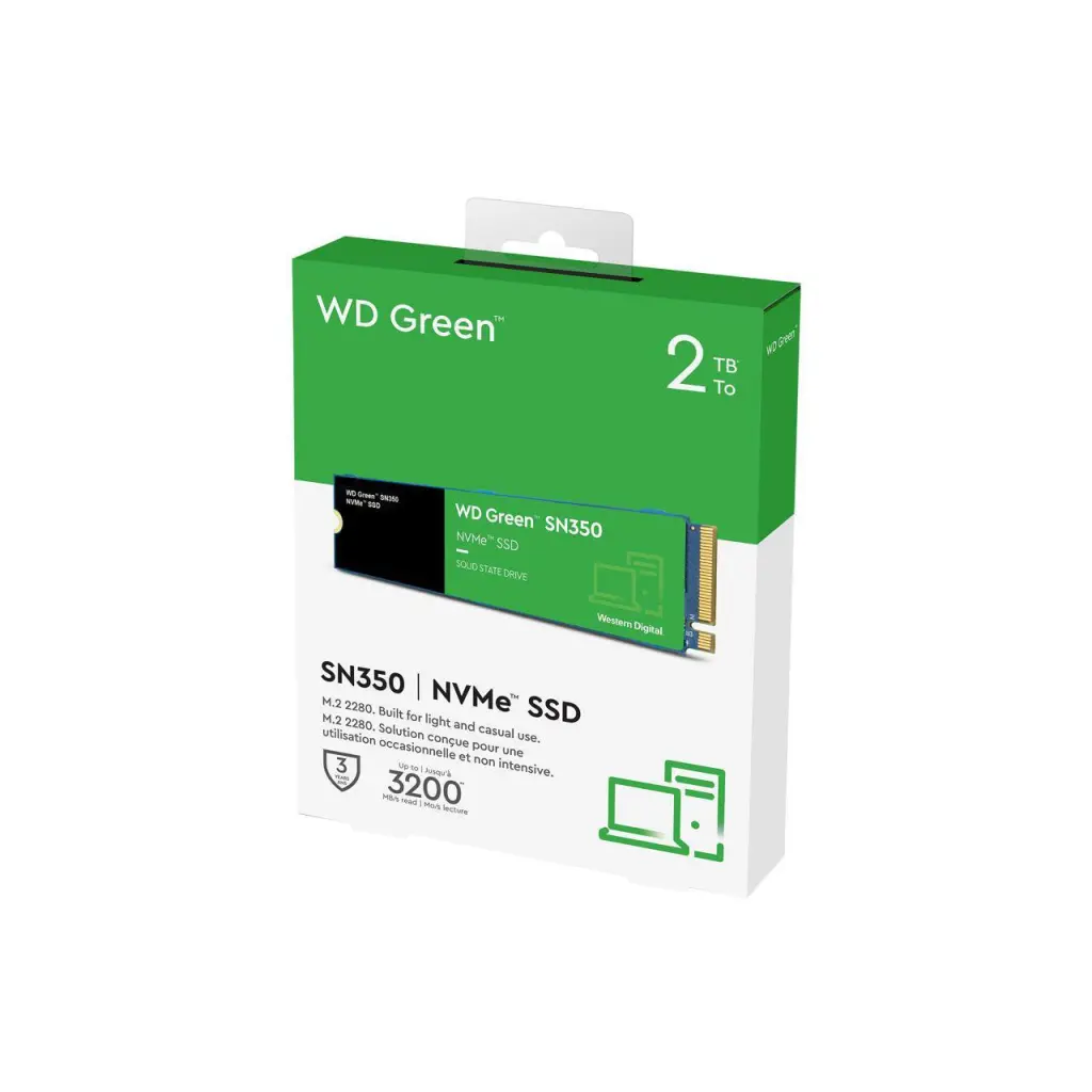 Western Digital Green 2TB PCIe G3 QLC NVMe M.2 Internal Solid State Drive