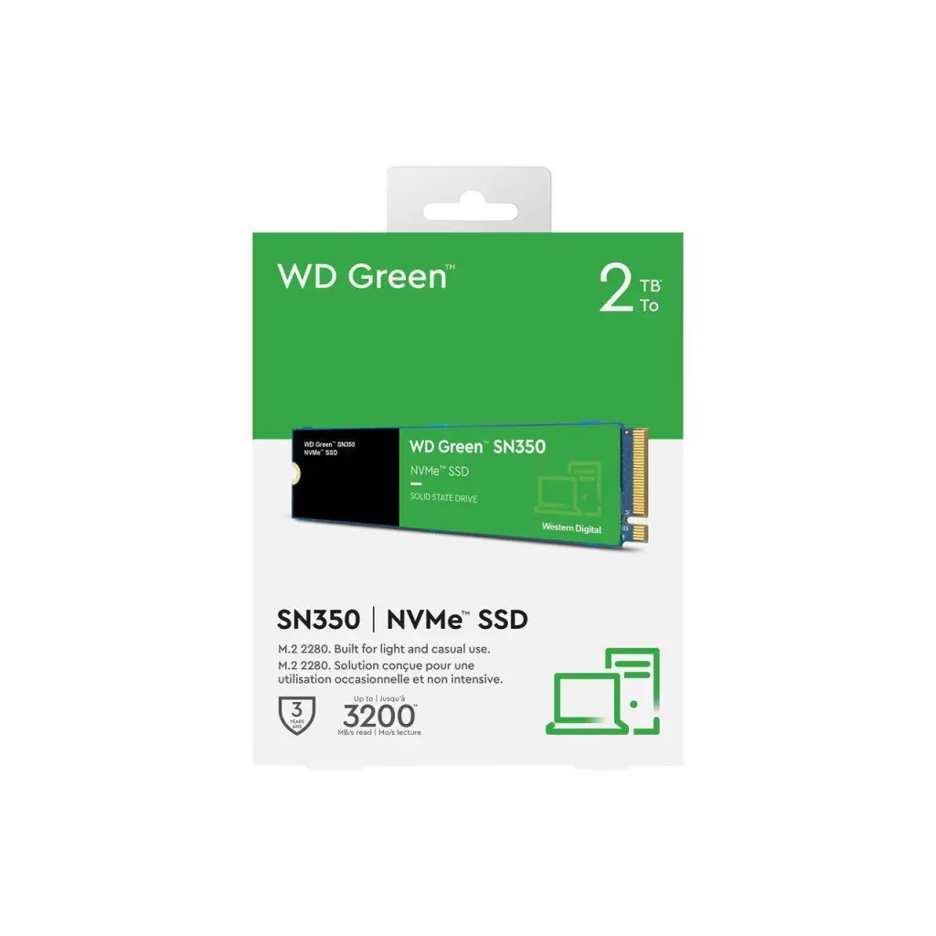 Western Digital Green 2TB PCIe G3 QLC NVMe M.2 Internal Solid State Drive