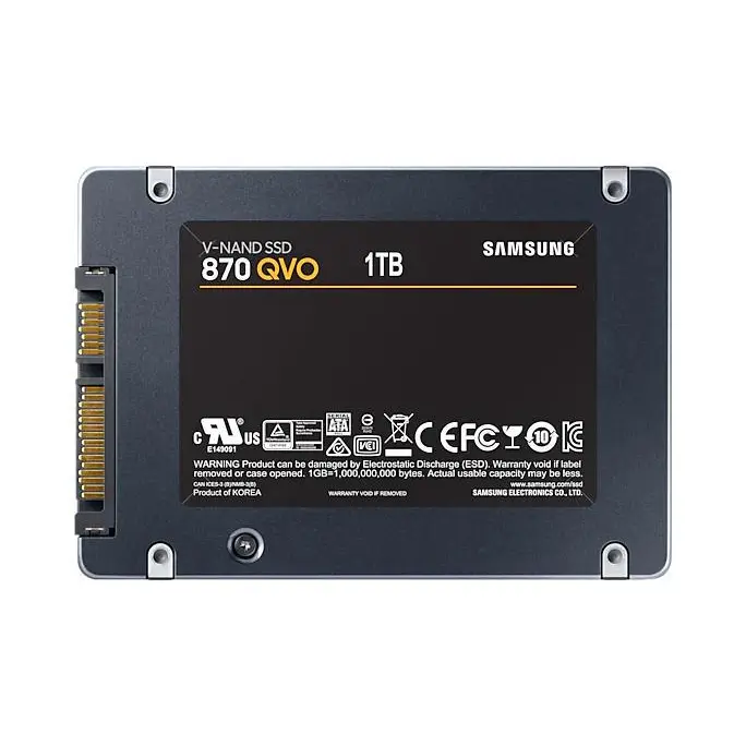 Samsung 1TB 870 QVO SATA 3 6bs QLC Technology 2.5 Inch Encrypted Internal Solid State Drive