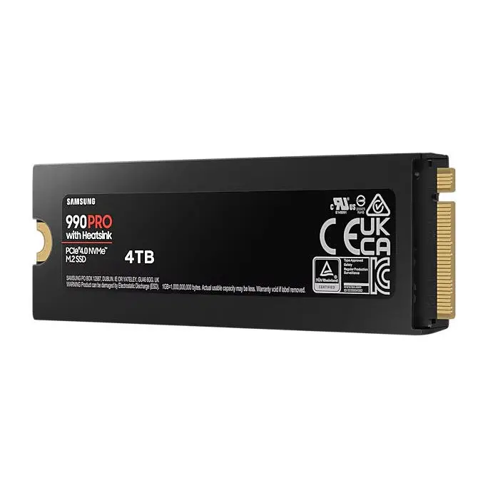 Samsung 990 Pro 4TB M.2 PCI Express 4.0 V-NAND TLC NVMe Internal Solid State Drive with Heatsink