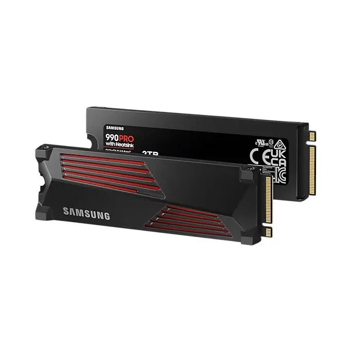 Samsung MZ-V9P2T0 990 PRO 2TB PCI Express 4.0 V-NAND MLC NVMe Internal Solid State Drive with Heatsink