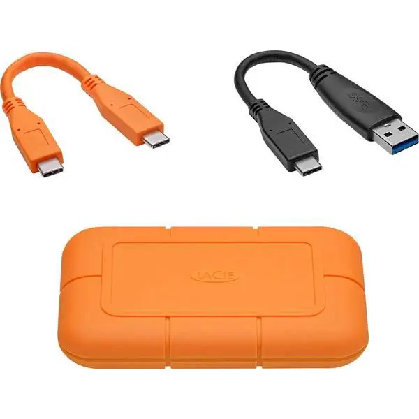 LaCie Rugged 2TB USB C Orange External Solid State Drive