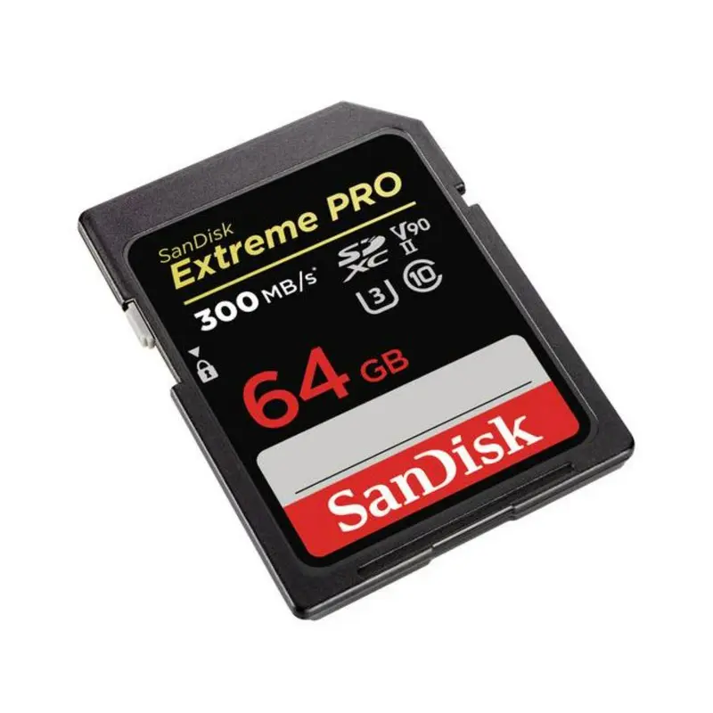 SanDisk Extreme PRO 64GB U3 V90 Class 10 300MBS Read Speed Memory Card