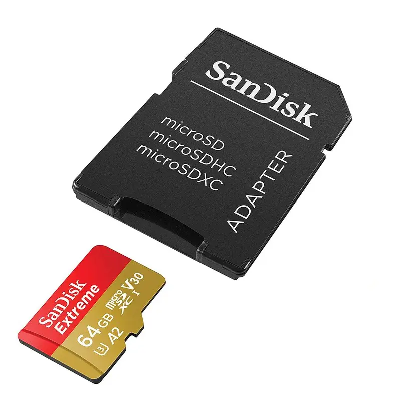 SanDisk Extreme 64GB Class 10 MicroSDXC Memory Card and Adapter