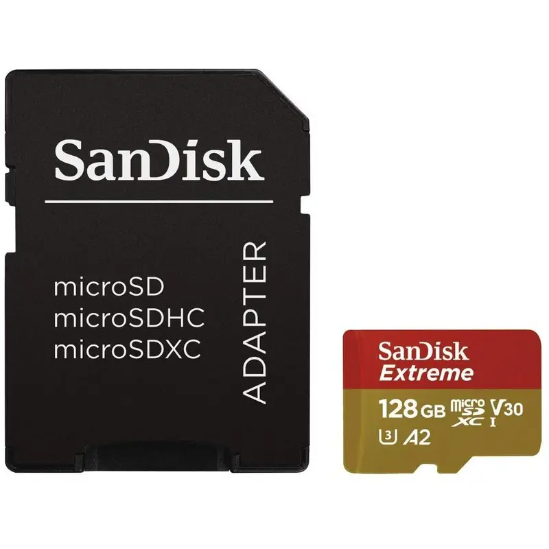 SanDisk 128GB Class 10 MicroSD Memory Card and Adapter