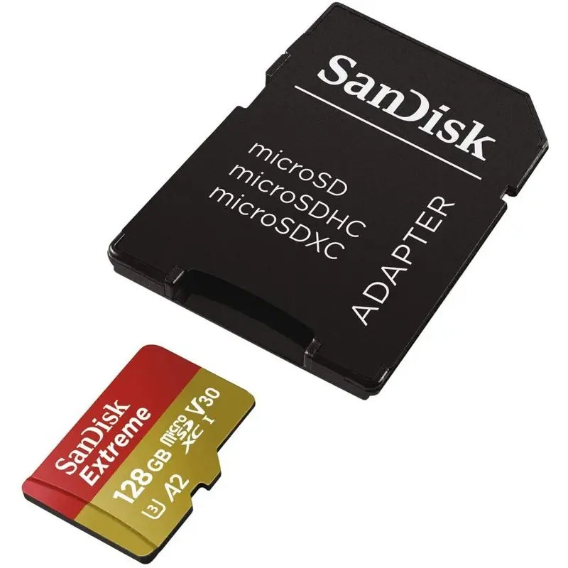 SanDisk 128GB Class 10 MicroSD Memory Card and Adapter