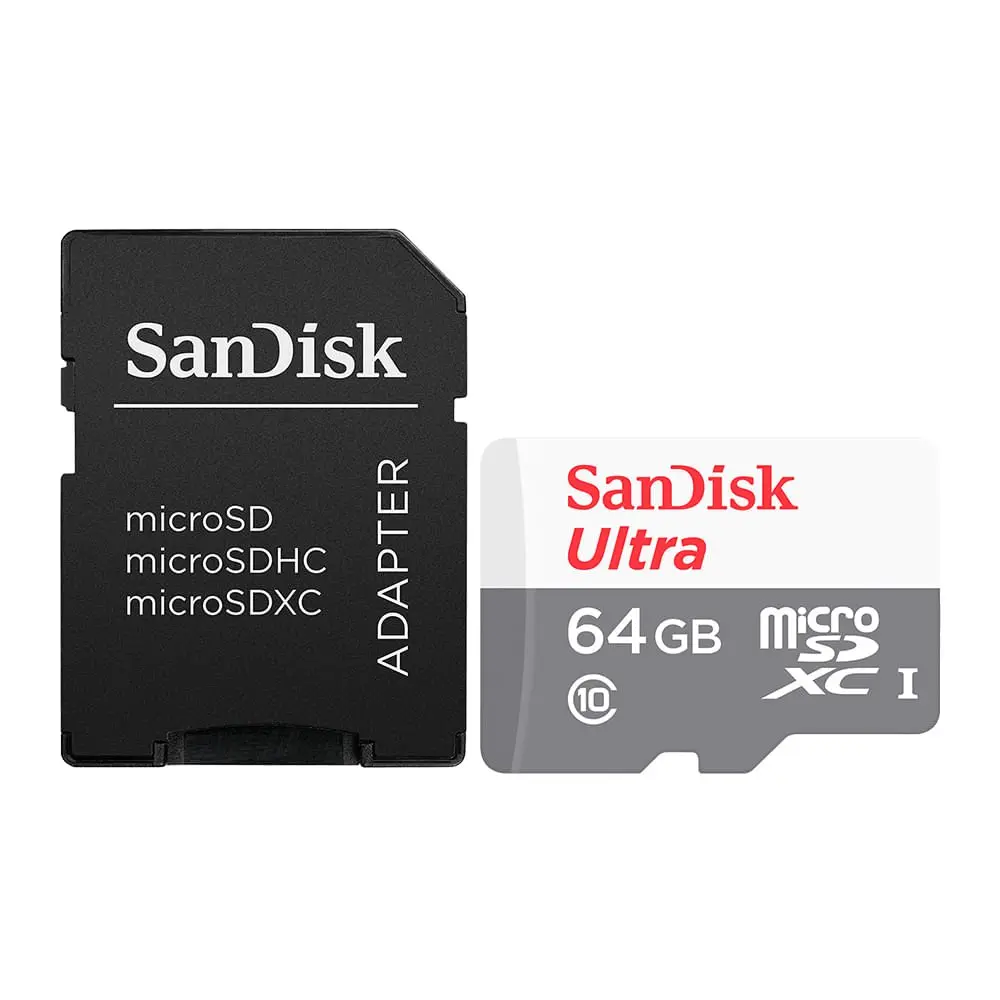 SanDisk 64GB Ultra Light Class 10 100MBs MicroSDXC Memory Card and Adapter