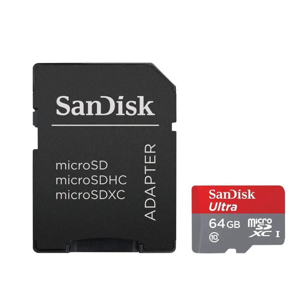 Sandisk Ultra 64GB A1 UHS-I U1 Class10 MicroSDXC Memory Card and Adapter