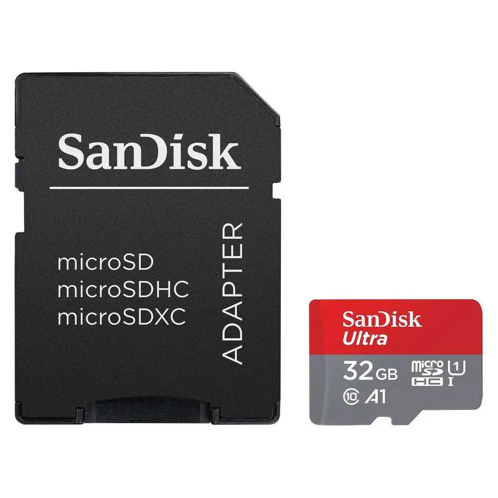 SanDisk Ultra 32GB Class 10 MicroSD Memory Card and Adapter