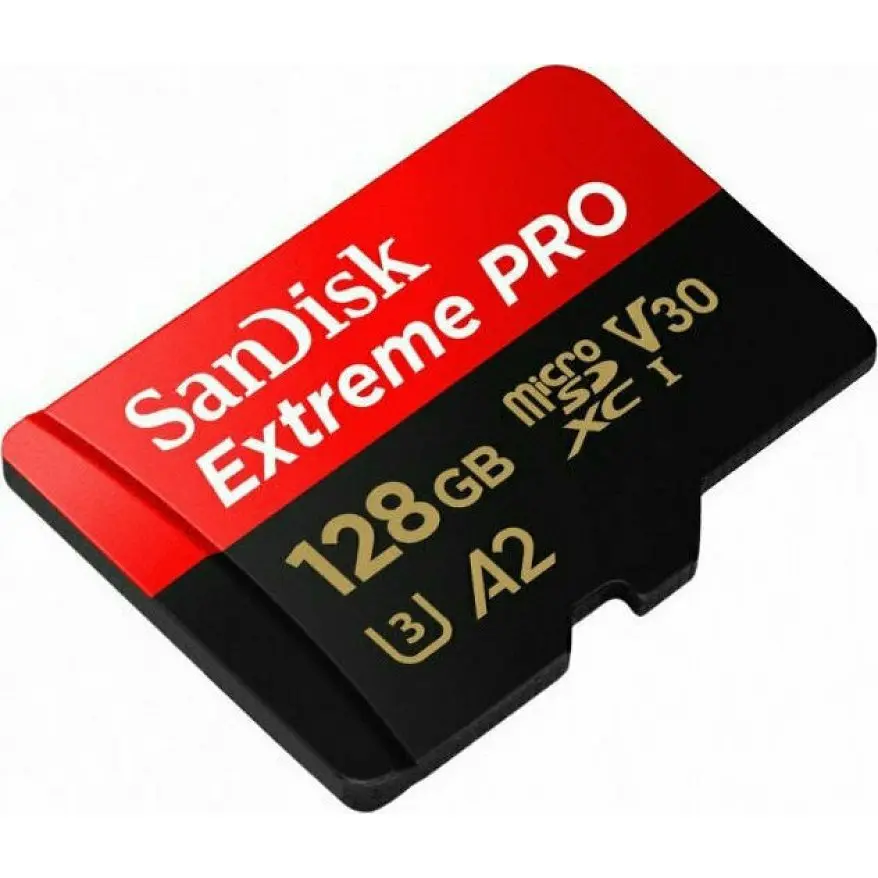 SanDisk Extreme PRO 128GB Micro SDXC UHS-I Class 10 with Adaptor