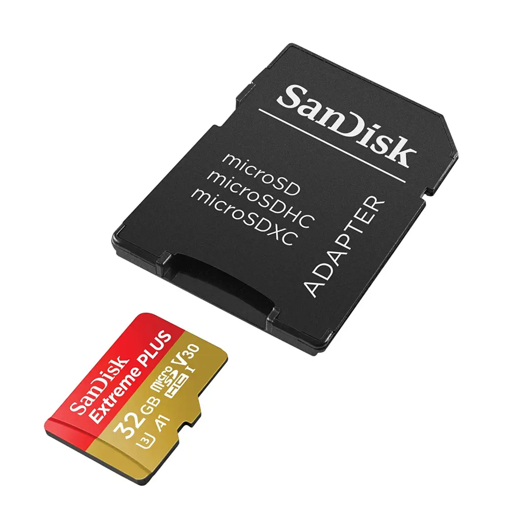 SanDisk Extreme Plus 32GB Class 10 UHS-I-U3 Micro SDHC Memory Card and Adapter