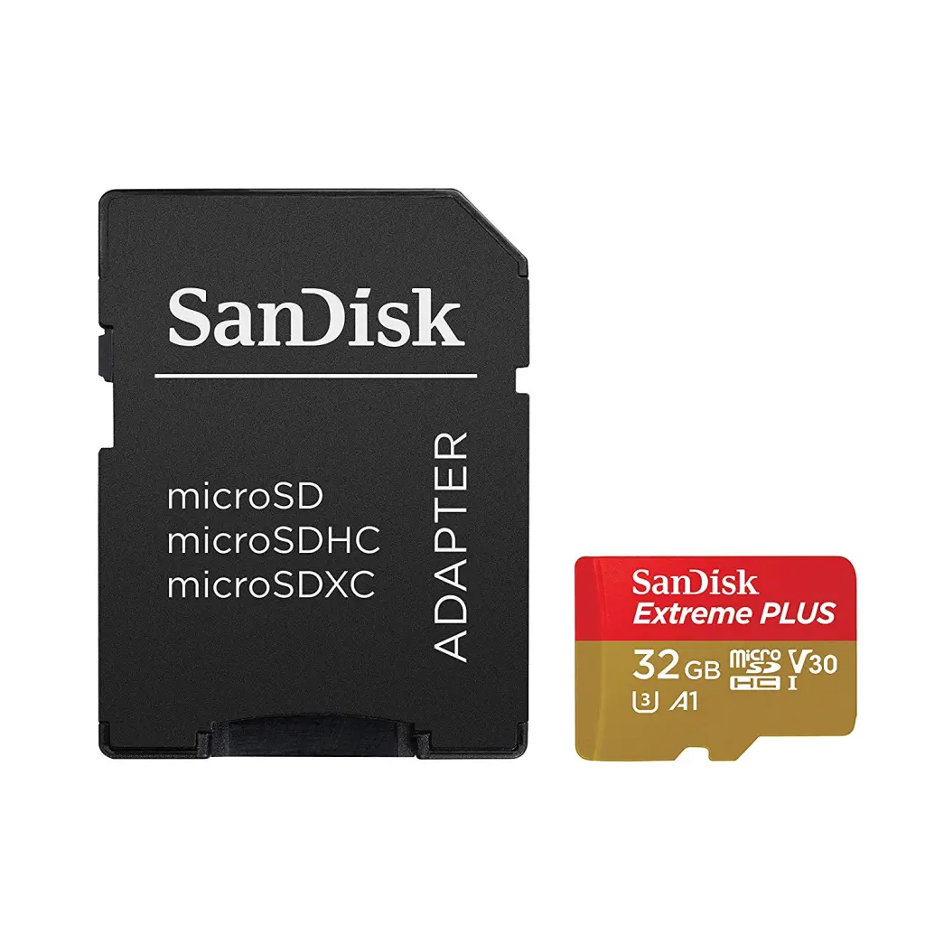 SanDisk Extreme Plus 32GB Class 10 UHS-I-U3 Micro SDHC Memory Card and Adapter