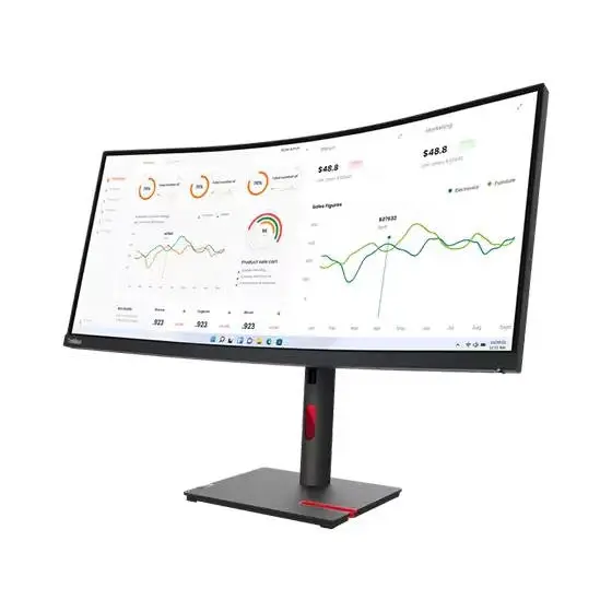 Lenovo ThinkVision T34w-30 34 Inch 3440 x 1440 Pixels Wide Quad HD VA Panel HDMI DisplayPort USB-C Monitor