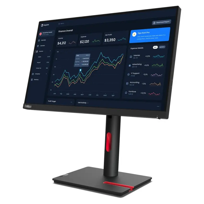 Lenovo ThinkVision T22i-30 21.5 Inch 1920 x 1080 Pixels Full HD IPS Panel HDMI VGA DisplayPort USB Montior