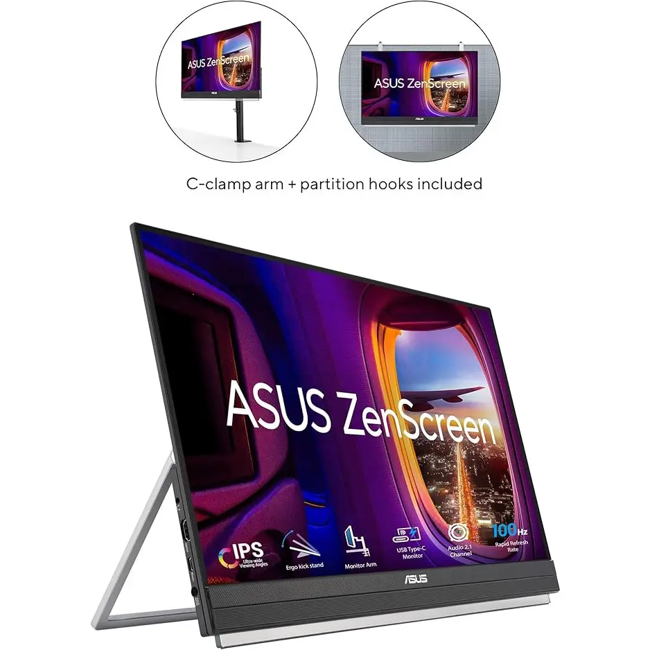 ASUS ZenScreen MB229CF 21.5 Inch 1920 x 1080 Pixels Full HD IPS Panel HDMI USB-C Portable Monitor