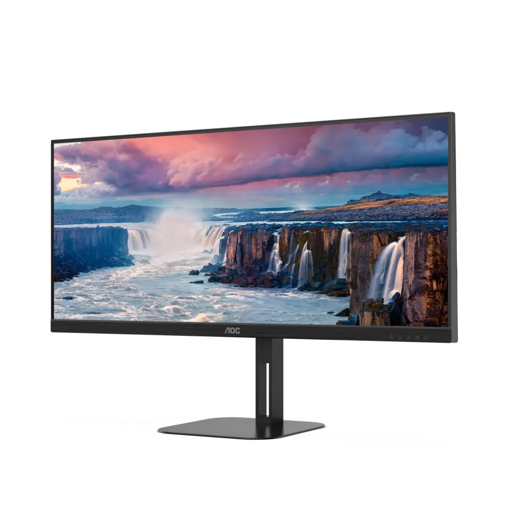 AOC V5 U34V5C 34 Inch 3440 x 1440 Pixels UltraWide Quad HD VA Panel HDMI DisplayPort Monitor