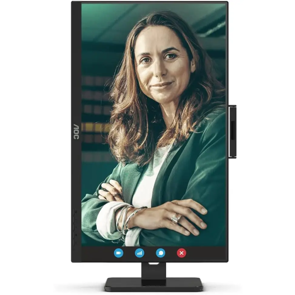 AOC Q27P3CW 27 Inch 2560 x 1440 Pixels Quad HD IPS Panel 75Hz Refresh Rate HDMI DisplayPort USB-C Built-in Webcam Monitor