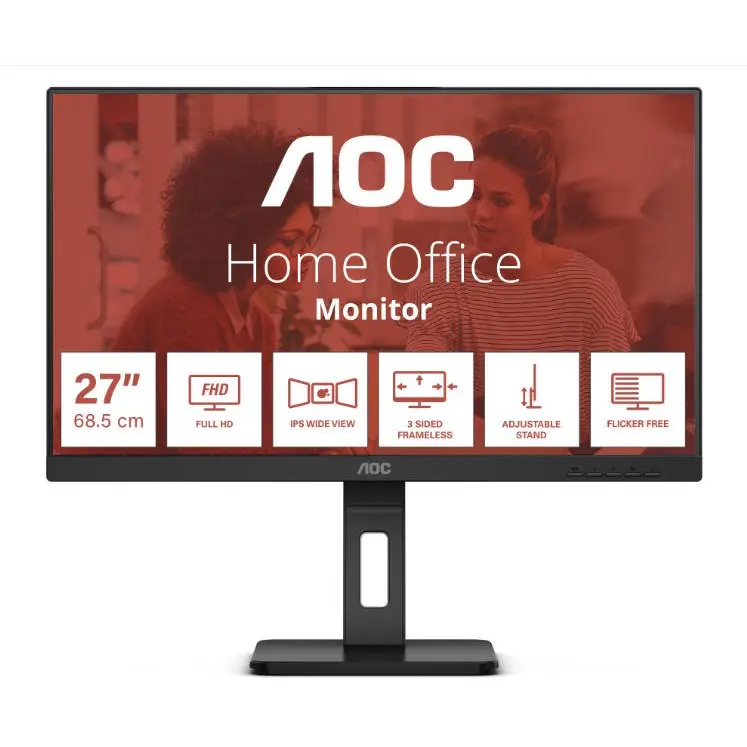 AOC E3 27 Inch 2560 x 1440 Pixels Quad HD VA Panel HDMI DisplayPort Height Adjustable Monitor