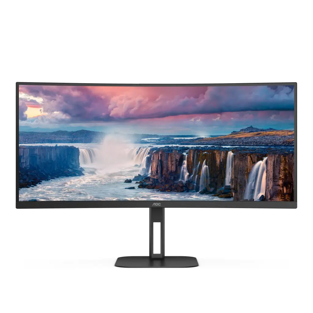 AOC V5 34 Inch 3440 x 1440 Pixels Wide Quad HD VA Panel FreeSync HDMI DisplayPort USB-C Curved Monitor