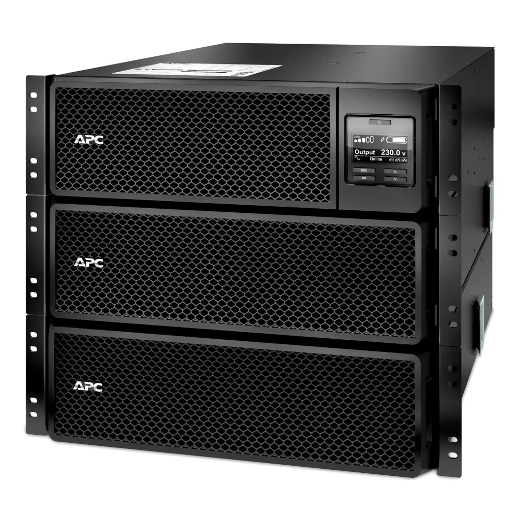 APC Smart-UPS SRT On-Line 10000VA Rackmount 6U 230V/400V 6x C13 4x C19 Outlets Network Card+SmartSlot