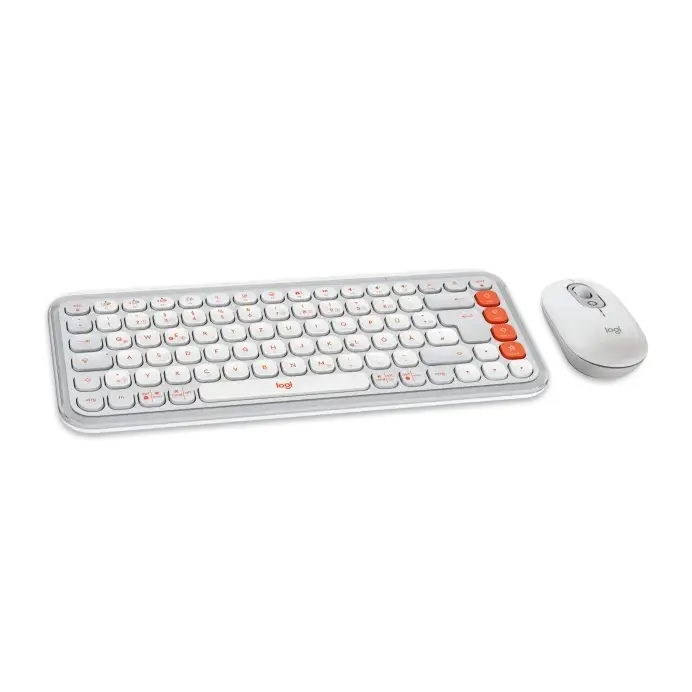 Logitech Pop Icon Combo Wireless Off White Keyboard and Mouse Set