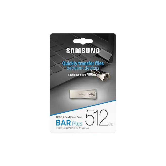 Samsung MUF-512BE 512GB Bar Plus USB3.1 Champagne Silver Flash Drive