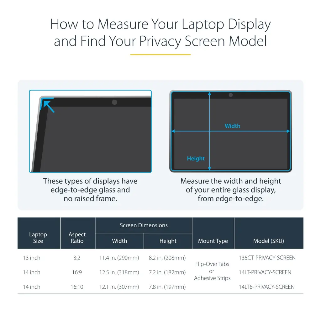 Startech.com 14 Inch Touch Privacy Screen Anti Glare