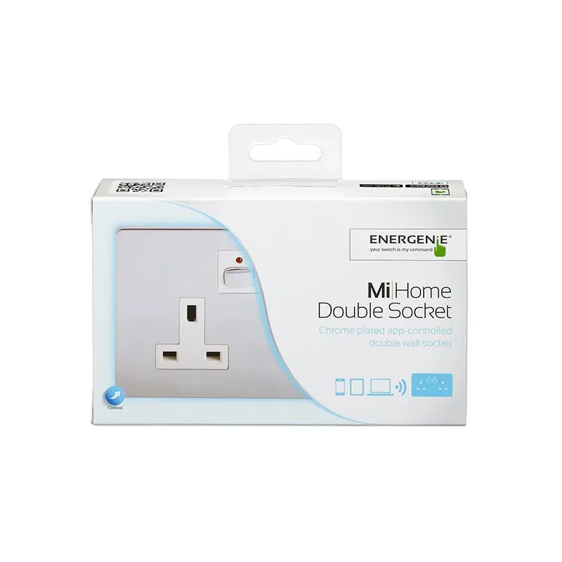 EnerGenie Mi Home Style Double Socket Outlets Chrome