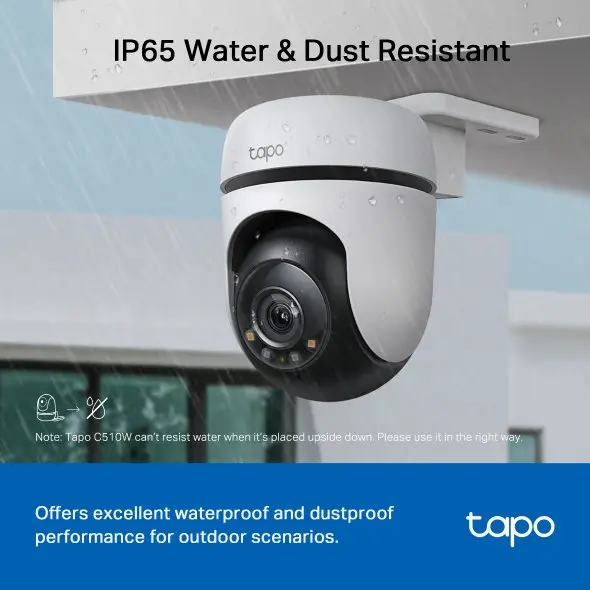 TP-Link Tapo C510W Outdoor Pan Tilt Security Wi-Fi Camera 2 Twin Pack